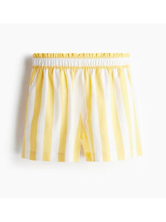 H&M Pants - H&M Linen Rayon Blend Striped Pull On Shorts Yellow White Small Coastal Preppy